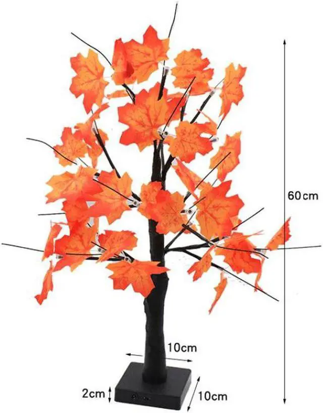 Alt view image 6 of 6 - Gemdeck Thanksgiving Decor Lighted Maple Tree Fall Halloween Decorations
