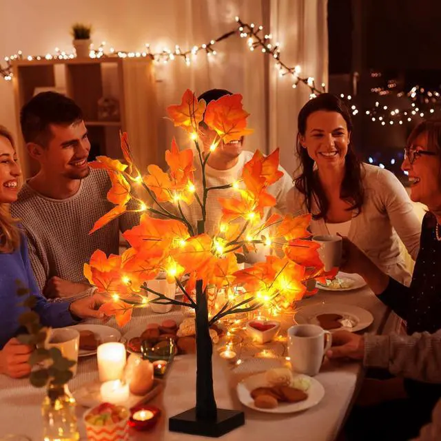 Alt view image 2 of 6 - Gemdeck Thanksgiving Decor Lighted Maple Tree Fall Halloween Decorations