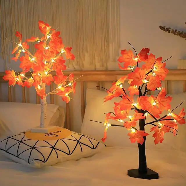 Alt view image 3 of 6 - Gemdeck Thanksgiving Decor Lighted Maple Tree Fall Halloween Decorations