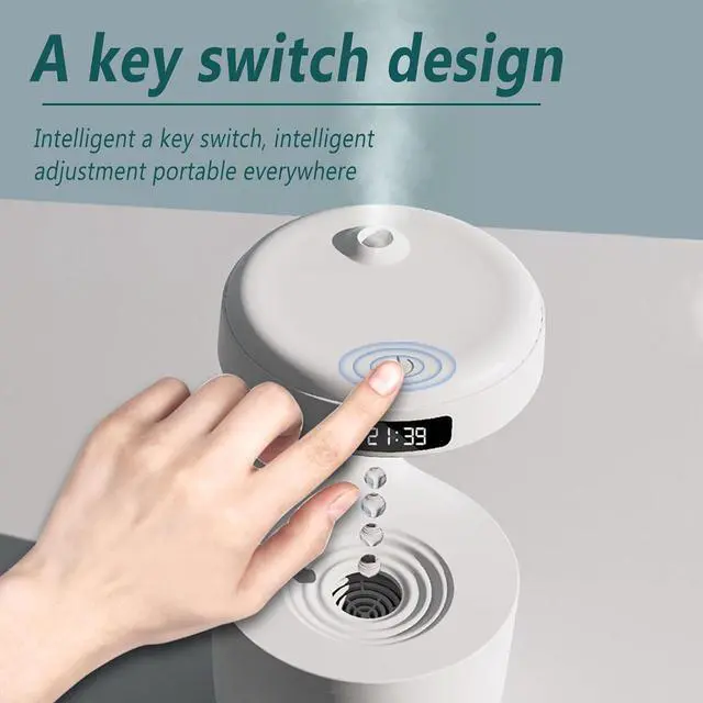 Alt view image 5 of 6 - Gemdeck Portable Humidifier, Anti Gravity Air Humidifier with Water Dropletmall Black