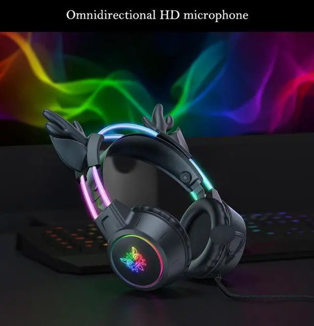 Alt view image 3 of 6 - Gemdeck RGB Cat Ear Headphone, Upgraded Wireless & Wired Gaming Headset with Attachable HD Microphone