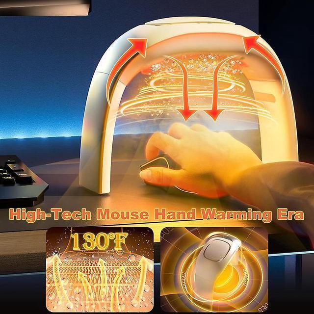 Alt view image 4 of 5 - Gemdeck Heated Mouse Pad Hand Warmer, Heated Desk Warmer For Office Gaming White