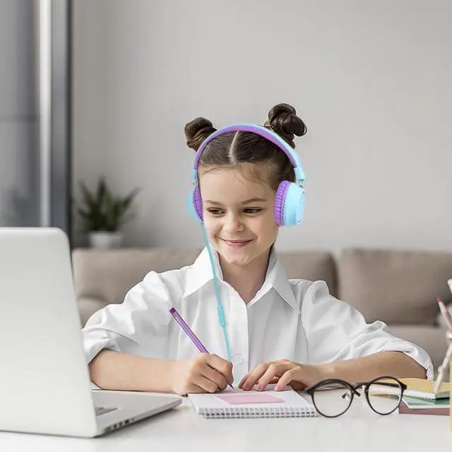 Alt view image 5 of 5 - Gemdeck Kids Headphones Wired with Microphone, Portable Headphones Stereo Sound Foldable Headset Green