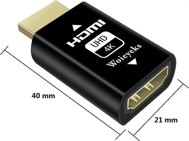 Alt view image 4 of 5 - 4K HDMI EDID Emulator Passthrough Adapter,Female Port Connected to an External Display,for Extender/KVM Switch/AV Receiver/Video Splitters Support 3840x2160@60HZ,1080@60/120HZ(1 Pack)