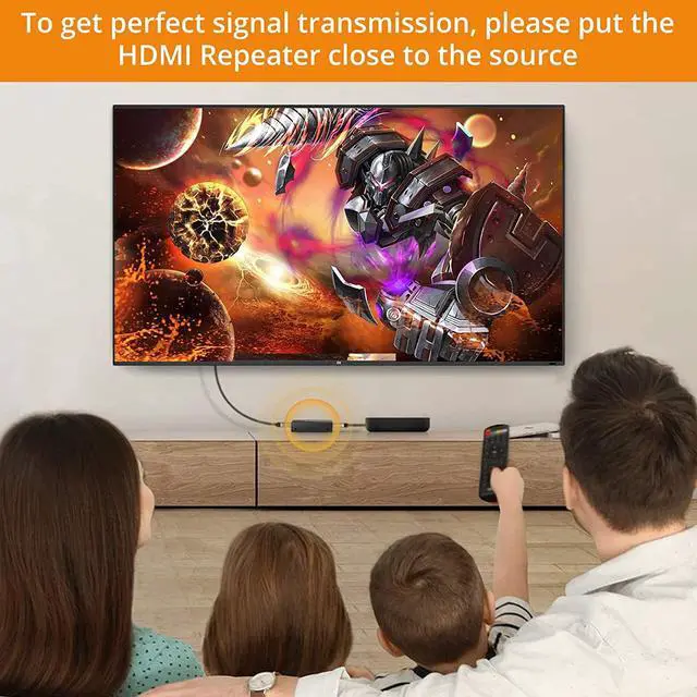 Alt view image 4 of 6 - Neoteck HDMI 2.0 Repeater 4K 2160P 3D HDMI Signal Amplifier Repeater Boost Up to 196ft Transmission Distance Mini Size Metal Shell for PC DVD Sky HD Box PS3 PS4 Satellite Box