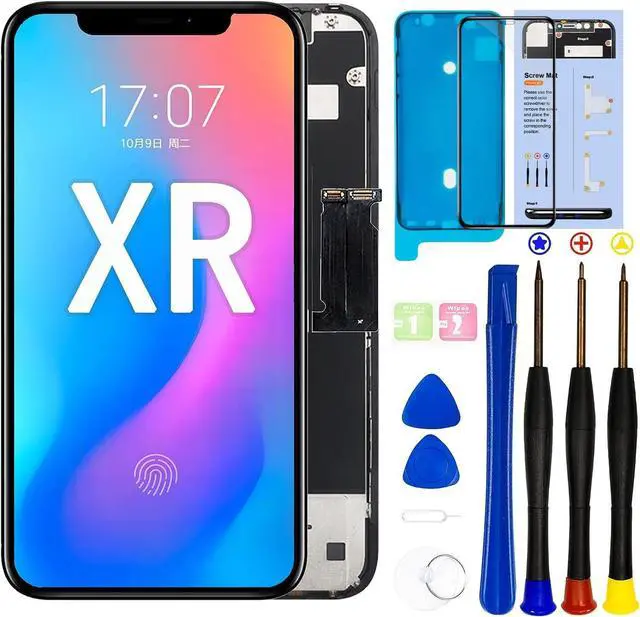Main image of for iPhone XR LCD Screen Replacement 6.1 inch(Model A1984, A2105, A2106, A2108) Display digitizer Assembly Touch Screen,with Frame Assembly Repair Tool
