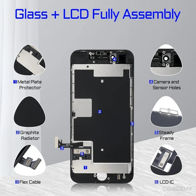 IPhone 8 & SE 2nd Gen LCD Display Touch Screen Replacement Kit - Includes Camera Sensor & Parts (White)