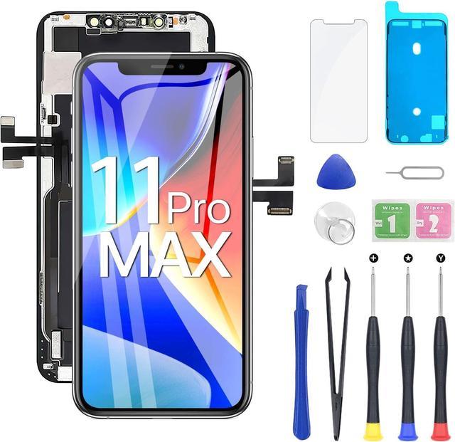 iPhone 11 Pro Max Screen Replacement Kit 6.5'' LCD Display 3D Touch Full HD  Digitizer Full Assembly Repair Kits Waterproof Frame Sticker+Screen  Tempered Protector 
