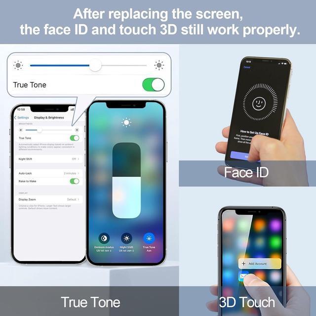 Alt view image 4 of 7 - for iPhone Xs Max Screen Replacement 6.5  LCD Replacement Screen & 3D Touch Display Digitizer Full HD with Repair Tools Kit + Waterproof+Screen Protector