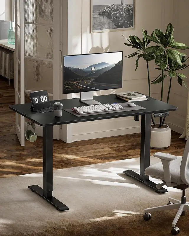 Alt view image 2 of 6 - Marsail Electric Standing Desk Adjustable Height, 48 x 24 Inch Sit Stand up Desk for Home Office Furniture Computer Desk with 3 Memory Presets, Headphone Hook, Black