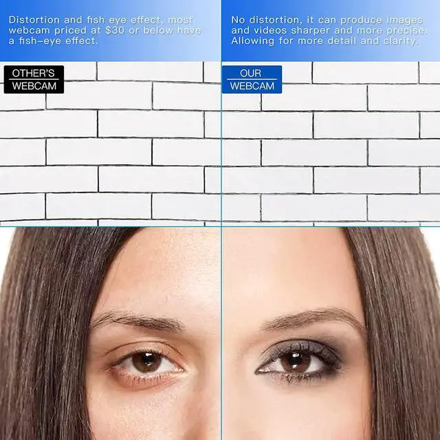 Alt view image 4 of 7 - Webcam with Microphone, No Distortion Privacy Cover 1080P USB Camera Plug Play Mic Full Ultra HD Web Camera Video Cam Calling Conferencing Streaming for PC/Desktop/Computer/Mac/Laptop/MacBook