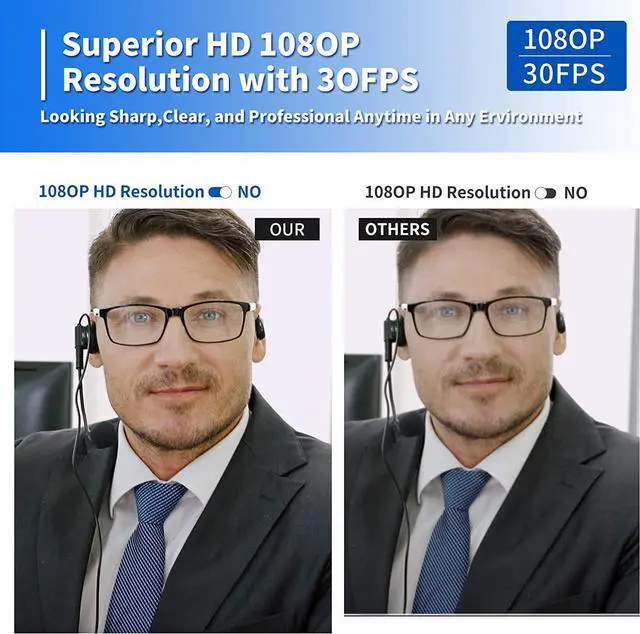 Alt view image 5 of 7 - Webcam with Microphone, No Distortion Privacy Cover 1080P USB Camera Plug Play Mic Full Ultra HD Web Camera Video Cam Calling Conferencing Streaming for PC/Desktop/Computer/Mac/Laptop/MacBook