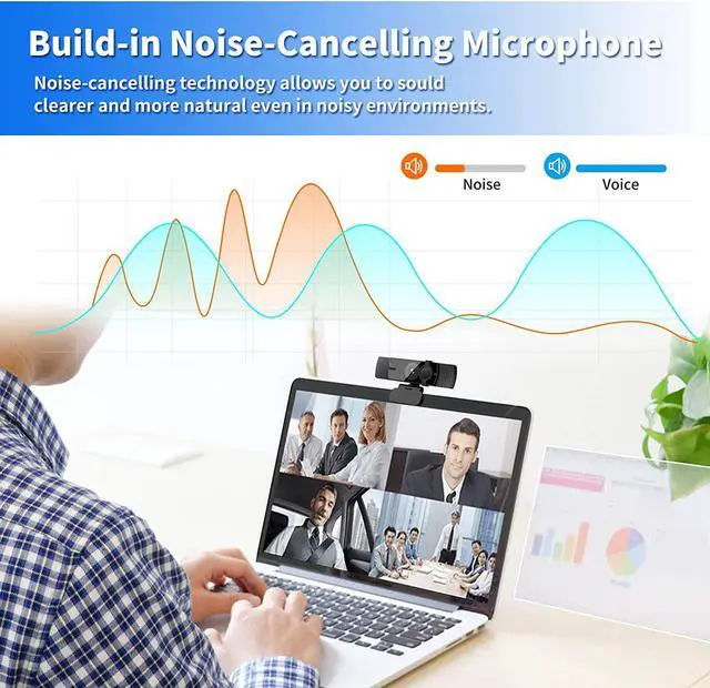 Alt view image 6 of 7 - Webcam with Microphone, No Distortion Privacy Cover 1080P USB Camera Plug Play Mic Full Ultra HD Web Camera Video Cam Calling Conferencing Streaming for PC/Desktop/Computer/Mac/Laptop/MacBook