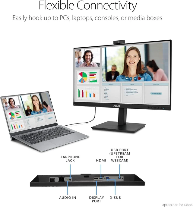 Alt view image 4 of 7 - BE279QSK 27" 1080P FHD Computer Monitor Webcam, HDMI, DisplayPort