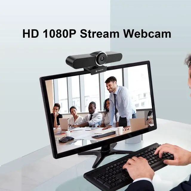Alt view image 6 of 7 - TONGVEO Wide Angle Webcam with Microphone and Speaker, Conference Room USB 1080P Web Camera for Smart TV Computer Video Call Streaming Meeting, Works for Microsoft Teams, Zoom,PC
