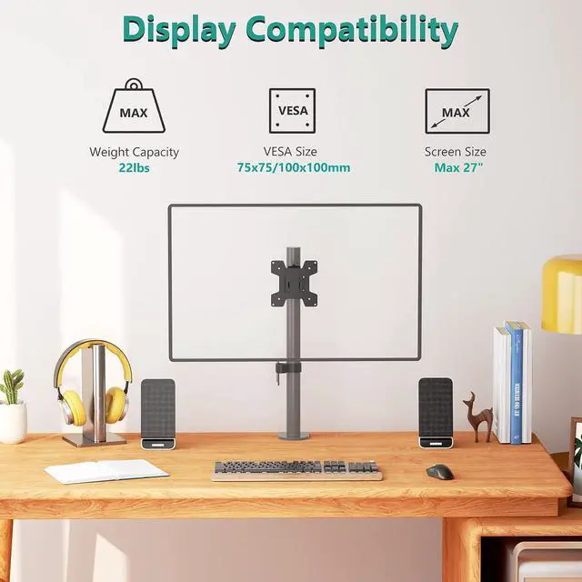 Alt view image 2 of 6 - WALI Mounting Plate for WALI Monitor Mounting System, Mounting Holes 75 by 75 mm and 100 by 100 mm (VES01), Black