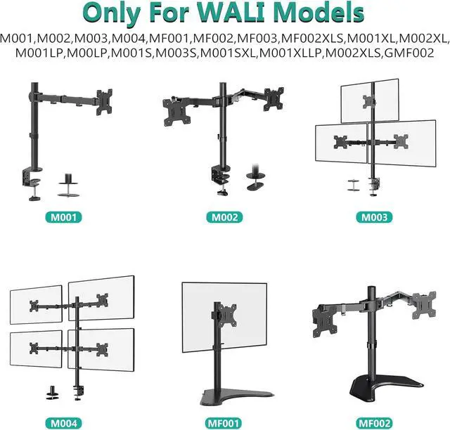 Alt view image 5 of 6 - WALI Mounting Plate for WALI Monitor Mounting System, Mounting Holes 75 by 75 mm and 100 by 100 mm (VES01), Black
