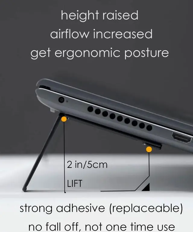 Alt view image 2 of 7 - G07 Pop Up Leg Stands Laptop Super Portable Cooling Laptop Stand Ergonomic Laptop Riser Lift for Desk for MacBook All Laptops Tablets 8-20 Black
