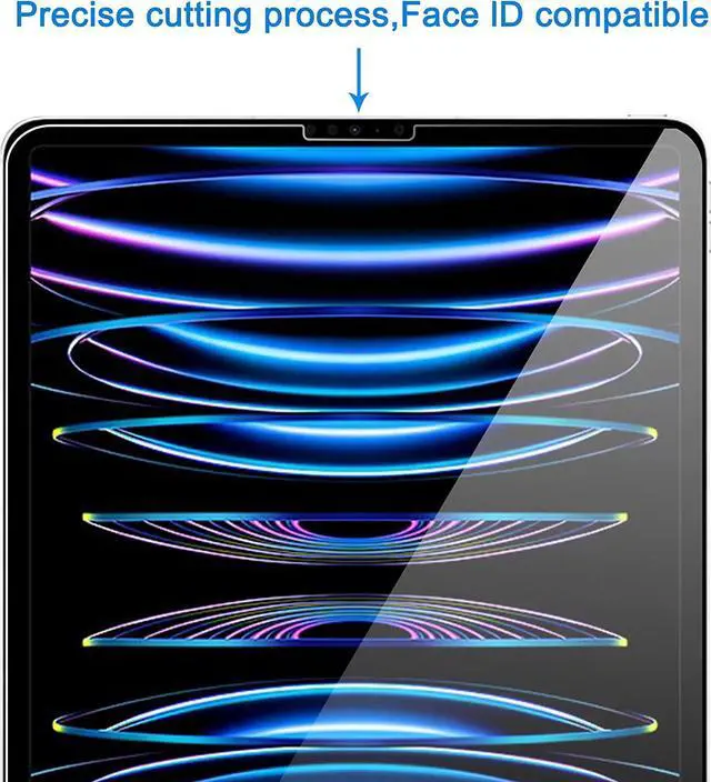 Alt view image 5 of 6 - Screen Protector for iPad Pro 11 inch 2022/2021/2020 (4th/3rd/2nd Generation) 3 Pack + 2 Pack Camera Lens Protector Tempered Glass Face ID &  Pencil & Case Compatible [5 Pack]