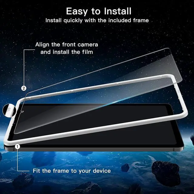 Alt view image 2 of 7 - Screen Protector for  Galaxy Tab S6 Lite (10.4 Inch 2024/2022/2020 Model) with Easy Installation Frame 9H Tempered Glass Film HD Clear 2-Pack