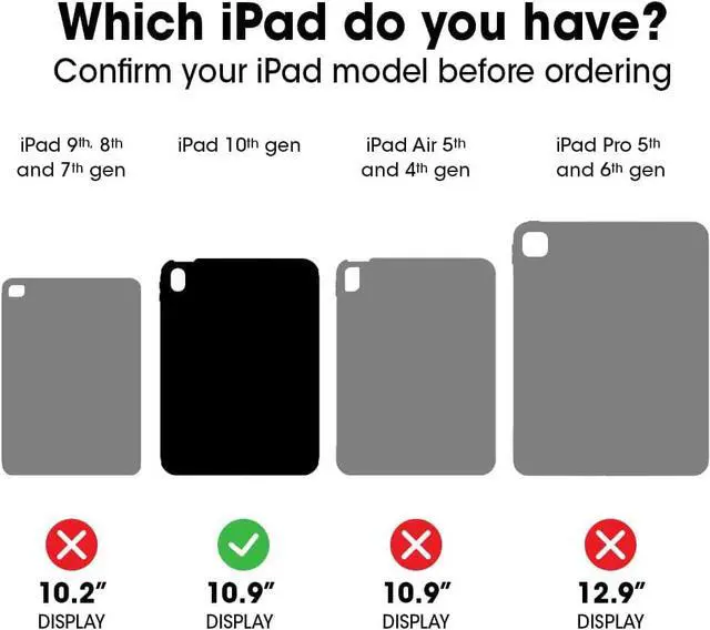 Alt view image 2 of 7 - Symmetry Folio Series case for iPad (A16) & iPad 10th Gen - Coastal Evening (Clear/Black/Blue) Ultra-Sleek Design Multiple Viewing Positions Magnetic Sleep/Wake Cover
