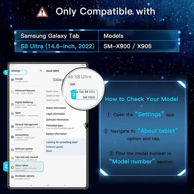 Alt view image 3 of 7 - Screen Protector for  Galaxy Tab S8 Ultra (14.6-Inch 2022 Model SM-X900/SM-X906) with Easy Installation Frame Tempered Glass Film HD Clear 2-Pack