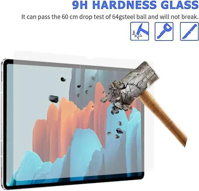 Alt view image 2 of 7 - (2 Pack) Screen Protector for Samsung Galaxy Tab S8 Plus/S7 FE/Galaxy Tab S7 Plus 12.4 inch, 9H Hardness Tempered Glass Screen Film for S Pen Compatible/Face ID/Case Friendly