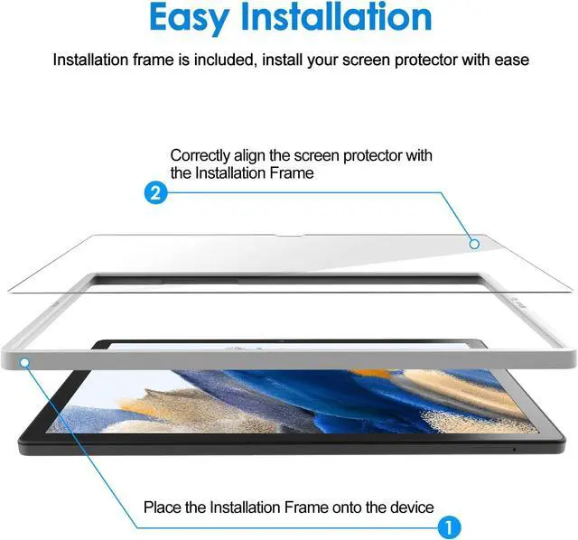 Alt view image 3 of 7 - Screen Protector for  Galaxy Tab A8 (10.5-Inch 2021 Model SM-X200/X205/X207) 9H Anti-Scratch Tempered Glass Film HD Clear with Easy Installation Tool 2-Pack