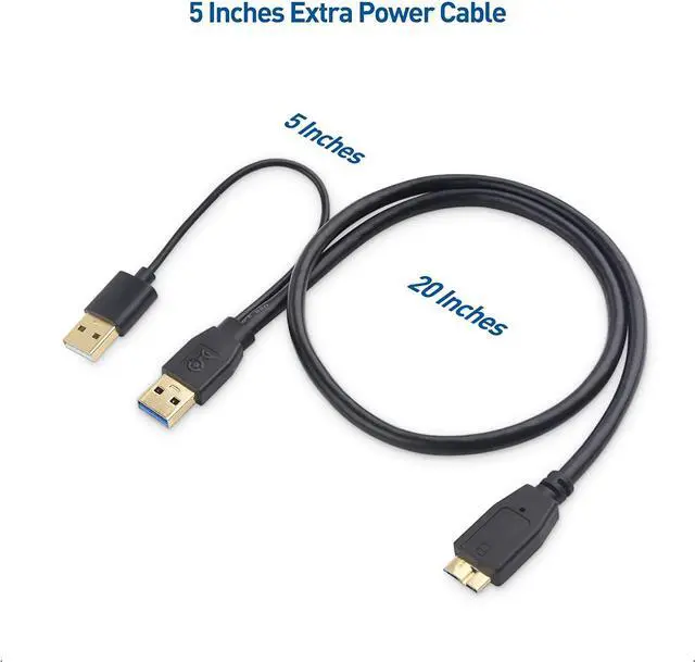 Alt view image 6 of 6 - Micro USB 3.0 to USB Splitter Cable (USB Y-Cable USB Y Cable) 20 Inches