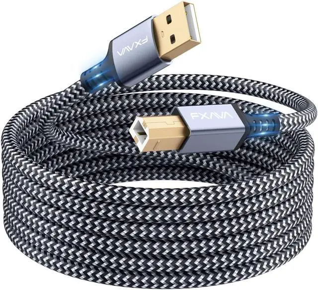 Main image of Printer Cable - USB Printer Cable 20 Feet Printer Cable to USB [Aluminum Shell Nylon Braided] High-Speed Printer Cord for Printer/Scanner