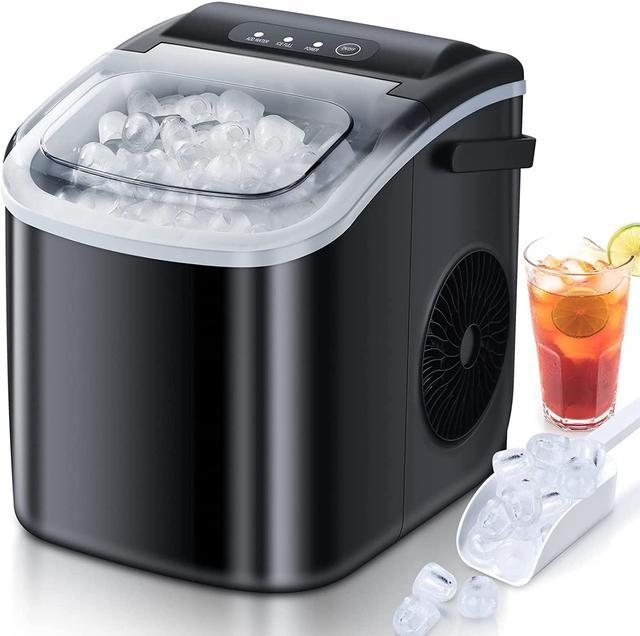 Countertop Ice Maker, Ice Maker Machine 6 Mins 9 Bullet Ice, 26.5lbs/24Hrs,  Portable Ice Maker Machine with Self-Cleaning, Ice Bags, Ice Scoop, and  Basket, Ice Maker for Home/Kitchen/Office/Party 