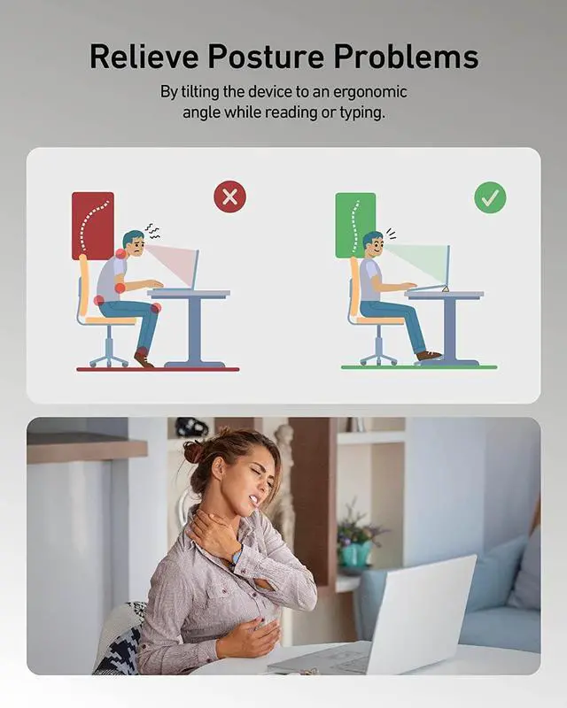 Alt view image 4 of 6 - 3 in 1 Silicone Laptop Stand, Keyboard Riser for Ergonomic Typing/Reading, Portable Laptop Cooling Stand, for Home Office School and Travel, Oval Base, Bright Beige