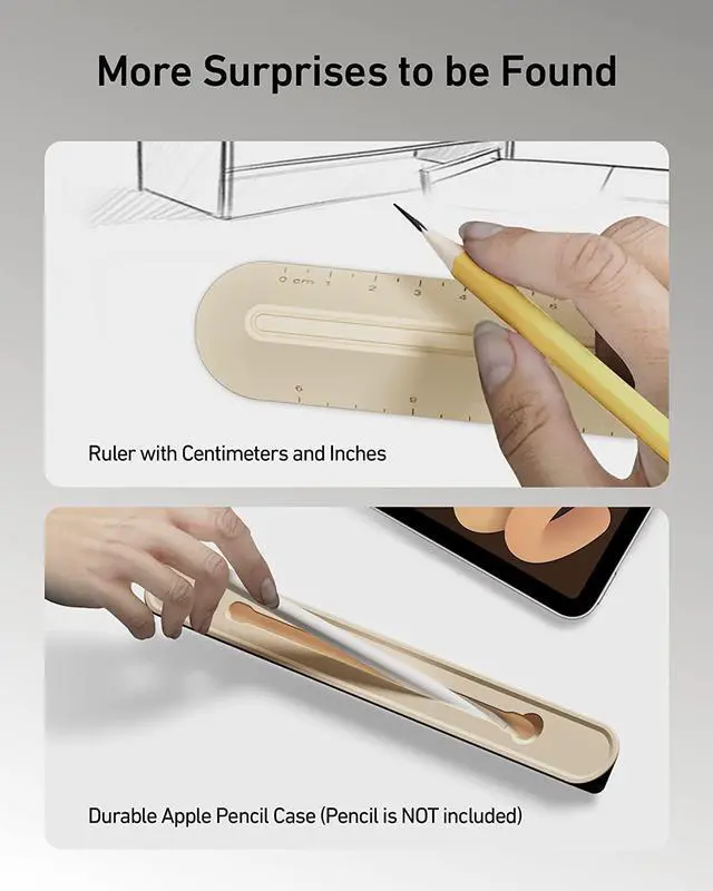 Alt view image 6 of 6 - 3 in 1 Silicone Laptop Stand, Keyboard Riser for Ergonomic Typing/Reading, Portable Laptop Cooling Stand, for Home Office School and Travel, Oval Base, Bright Beige