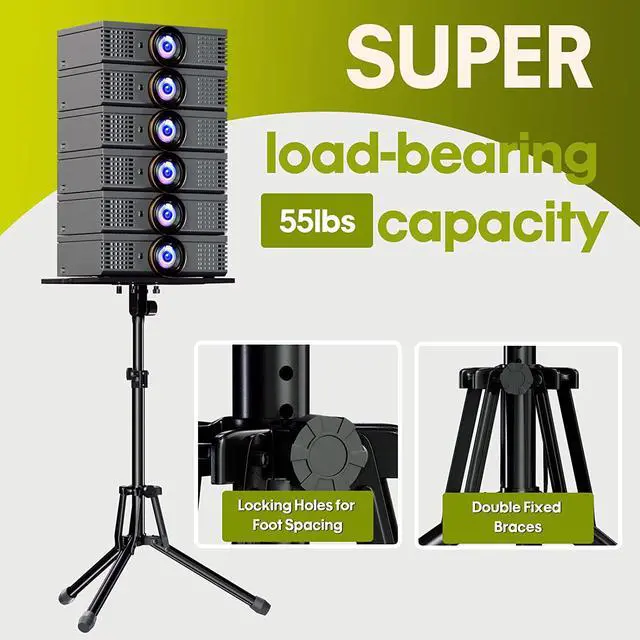 Alt view image 2 of 7 - Projector Stand Laptop Tripod Stand - Portable Stand Adjustable Height 20 to 60 Inch Projector Stand with Gooseneck Phone Holder  Mouse Tray Laptop Floor Stand for Podium Home Studio DJ Racks