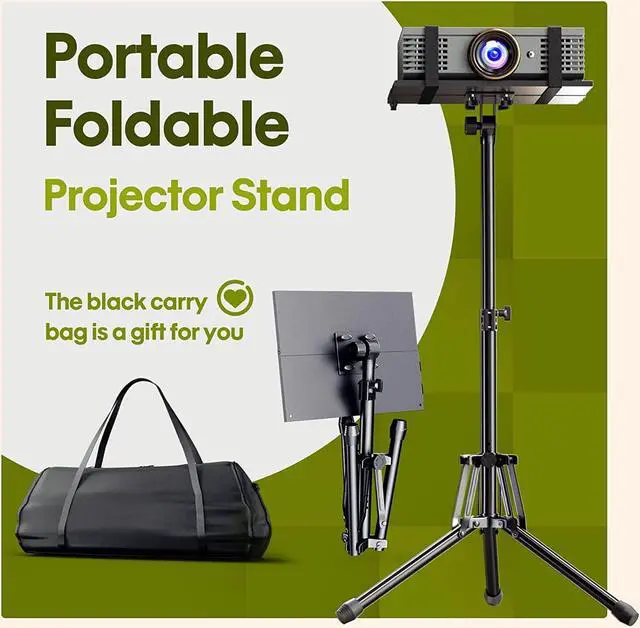 Alt view image 6 of 7 - Projector Stand Laptop Tripod Stand - Portable Stand Adjustable Height 20 to 60 Inch Projector Stand with Gooseneck Phone Holder  Mouse Tray Laptop Floor Stand for Podium Home Studio DJ Racks