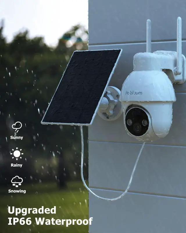 Alt view image 7 of 7 - 2K Solar Security Cameras Outdoor Wireless, 2 Pack Outdoor Camera Wireless Solar Powered, Pan Tilt 360°WiFi Camera with Color Night Vision/PIR Sensor/2-Way Audio/Alexa/Google Assistant