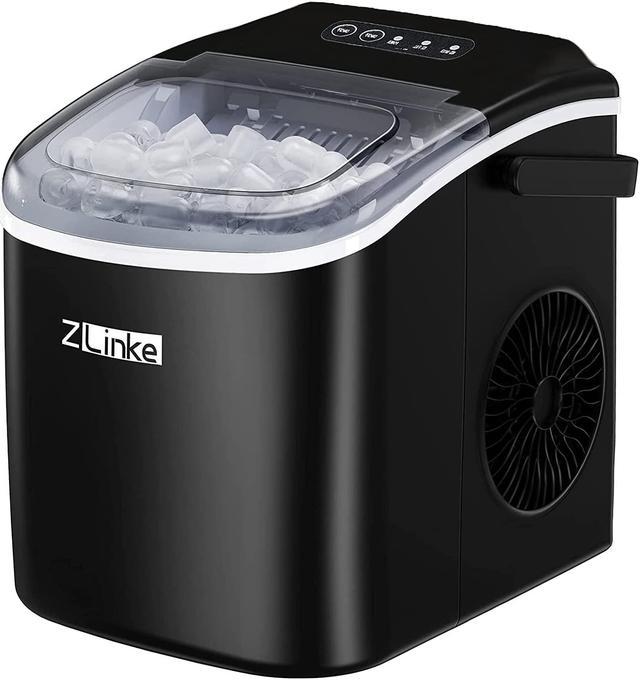 24hrs Portable Quick Cube Ice Machine Countertop Bullet Ice Maker 26lbs  Black