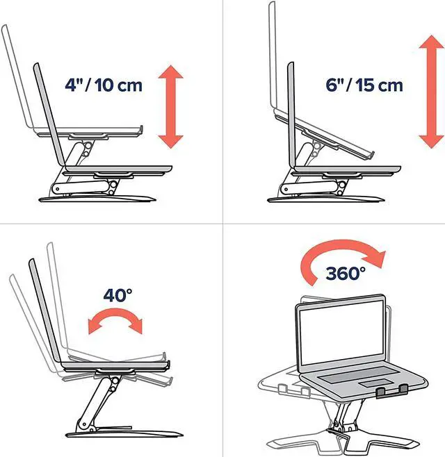Alt view image 3 of 7 - Ergotron  Neo-Flex Elevated Laptop Stand for Desk, 6 Inch Adjustable Height  for Laptops up to 21 Inches  Black