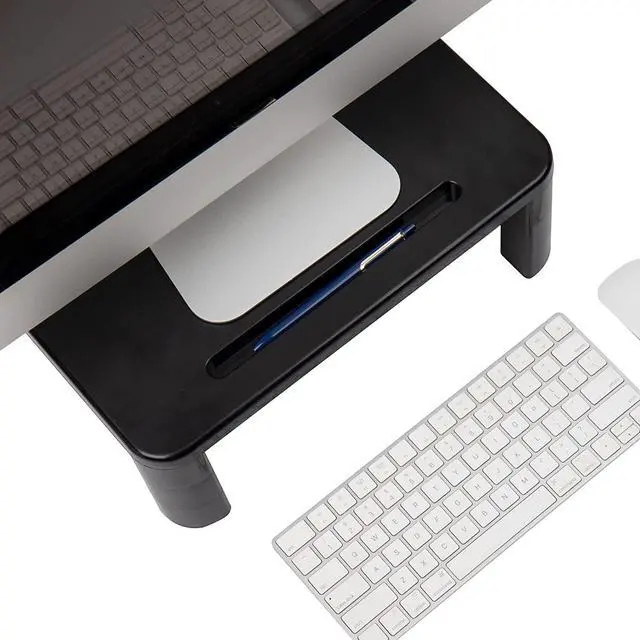 Alt view image 5 of 7 - Mind Reader Monitor Stand, Height Adjustable, Laptop, Computer, Riser, Office, 15"L x 9.5"W x 4.25"H, Set of 2, Black