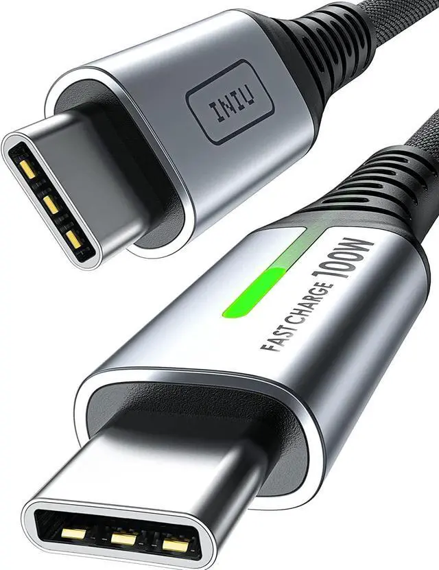 Main image of USB C to USB C Cable, I 100W PD 5A Fast Charging Type C to Type C Cable [6.6ft], Nylon Braided USB-C Cord Phone Charger for Samsung S22 Note 20 iPad Pro MacBook Tablets LG Google etc.