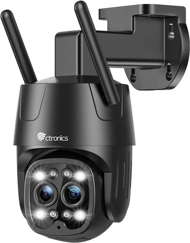 Ctronics 2.5K 4MP Dual-Lens Security Camera Outdoor WiFi 2.4/5GHz