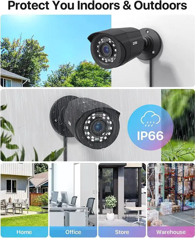 Alt view image 4 of 7 - Gadpiparty ZOSI 1080P H.265+ Home Security Camera System, 5MP Lite 8 Channel Surveillance DVR with AI Human Vehicle Detection, 8 x 1080p Weatherproof CCTV Bullet Dome Camera Outdoor Indoor, Remote Ac