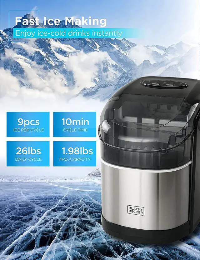 Alt view image 5 of 7 - BLACK+DECKER 26 lb. Capacity Ice Maker