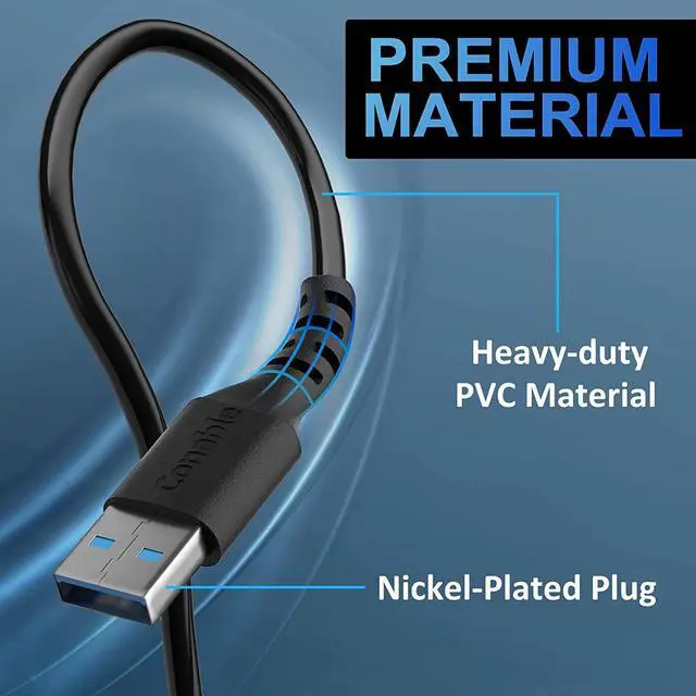 Alt view image 4 of 6 - Short USB to USB Cable 2 Feet (3 Pack) USB 3.0 Male to Male Cord Type A 5Gbps Data Transfer Cable for Hard Drive Laptop DVD Player USB 3.0 Hub Monitor Camera Set Up Box with 5 pcs Ties