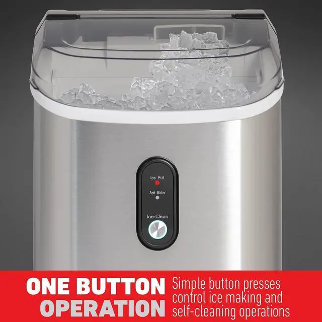 Alt view image 6 of 7 - Deco Chef 33LB Per Day Countertop Ice Maker, 1-Click Automatic Operation, Self-Cleaning, Chewable Soft Nugget Ice, Stainless Steel