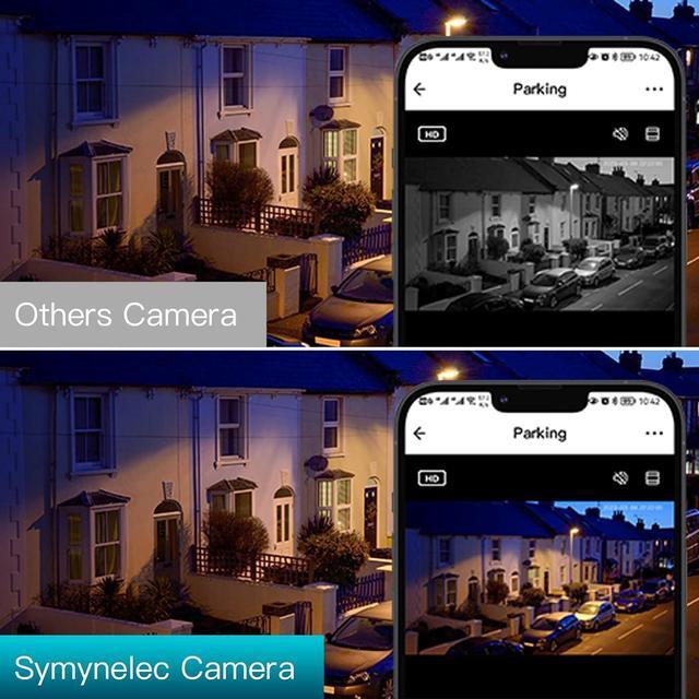 Alt view image 5 of 7 - SYMYNELEC 5GHz/2.4GHz Light Bulb Security Camera Outdoor Waterproof 2.5K, 5G Dual Band Wireless WiFi Light Socket Security Camera, 4MP Smart Cam with Color Night Vision Human Motion Detection Alexa