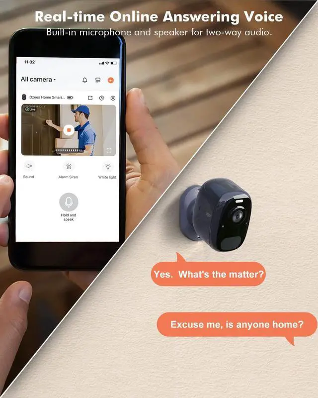 Alt view image 6 of 7 - Dzees 4MP Outdoor Camera Wireless with Magnetic Mount Battery Powered Security Camera Outdoor for Home Security, 2.4Ghz WiFi/AI Motion Detection/2-Way Talk/4MP Color Night Vision/IP66/Cloud