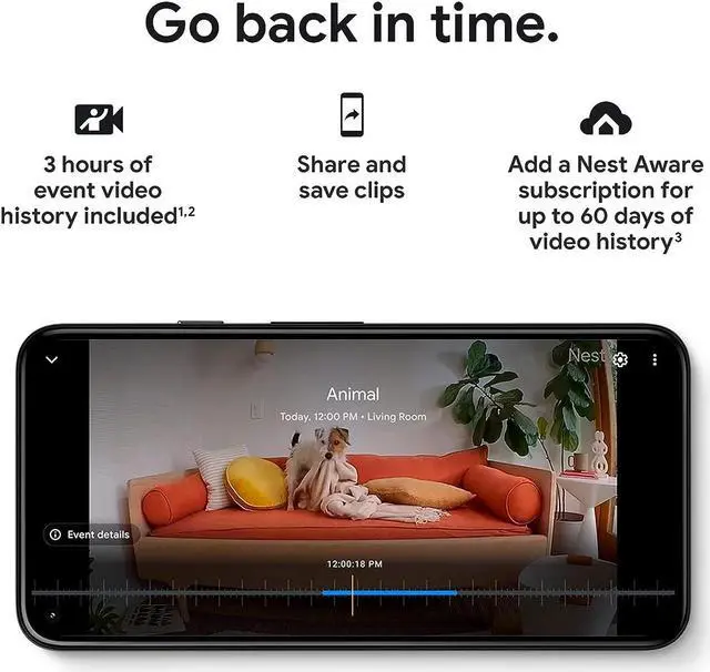 Alt view image 4 of 7 - Google Nest Security Cam (Wired) - 2nd Generation - Linen, 1080p, Motion Only