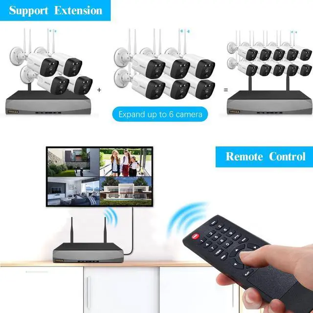 Alt view image 7 of 7 - Gadpiparty (5.5MP & PIR Detection) 2-Way Audio Dual Antennas Enhance WiFi Wireless Camera System 3K 5.0MP 1944P Security Surveillance DVR Set 4Cams-1TB