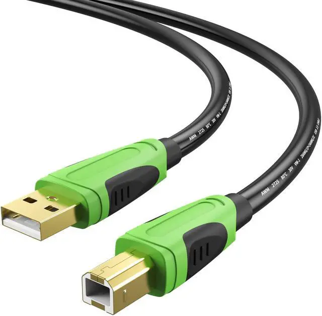 Alt view image 2 of 6 - USB Printer Cable 20ft USB Printer Cable Cord Type A-Male to B-Male Printer USB Cable for Printer/Scanner-Gold-Plated (20FT-A-B)